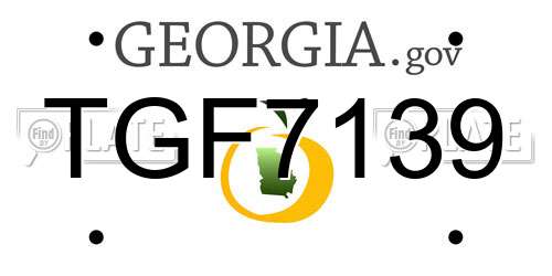 TGF7139 Georgia License Plate
