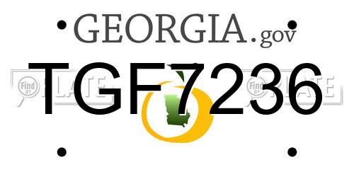 TGF7236 Georgia License Plate