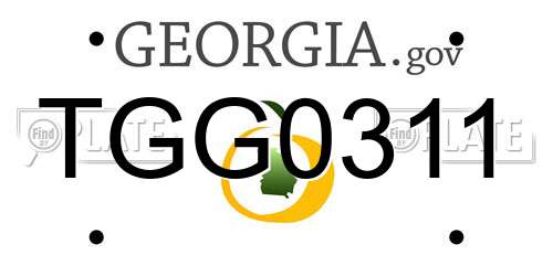 TGG0311 Georgia License Plate