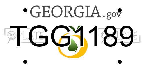 TGG1189 Georgia License Plate