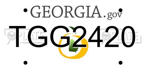 TGG2420 Georgia License Plate
