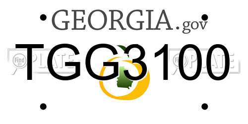 TGG3100 Georgia License Plate