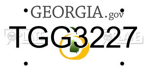 TGG3227 Georgia License Plate