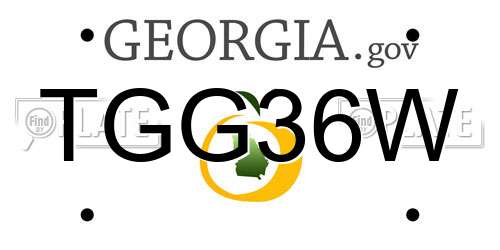 TGG36W Georgia License Plate