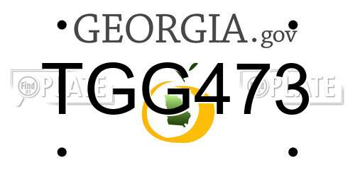 TGG473 Georgia License Plate