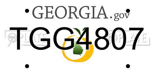 TGG4807 Georgia License Plate