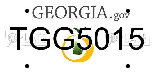 TGG5015 Georgia License Plate