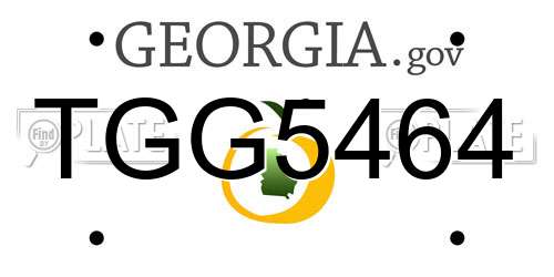 TGG5464 Georgia License Plate