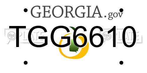 TGG6610 Georgia License Plate