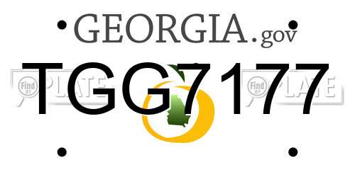 TGG7177 Georgia License Plate