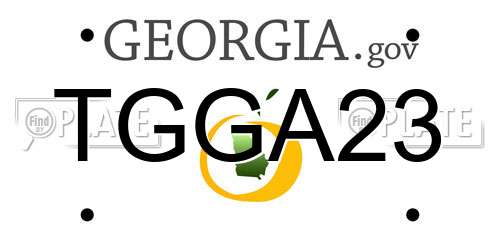 TGGA23 Georgia License Plate