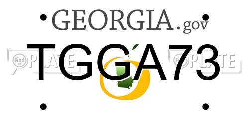 TGGA73 Georgia License Plate