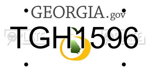 TGH1596 Georgia License Plate