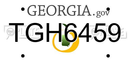 TGH6459 Georgia License Plate