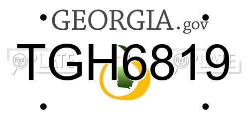 TGH6819 Georgia License Plate