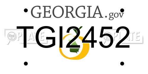 TGI2452 Georgia License Plate