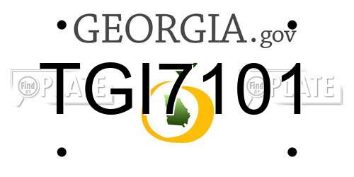 TGI7101 Georgia License Plate