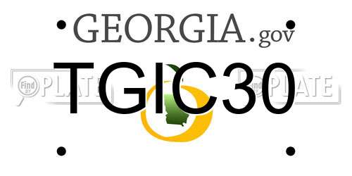 TGIC30 Georgia License Plate