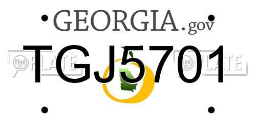 TGJ5701 Georgia License Plate