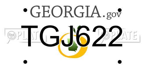 TGJ622 Georgia License Plate