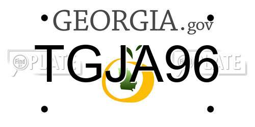 TGJA96 Georgia License Plate