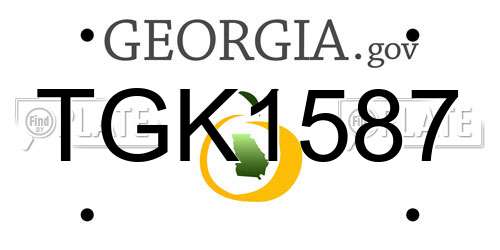 TGK1587 Georgia License Plate
