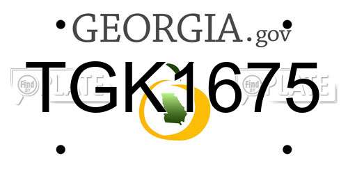 TGK1675 Georgia License Plate