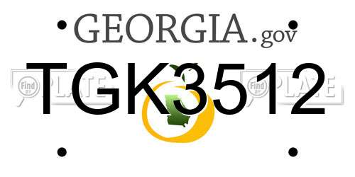 TGK3512 Georgia License Plate