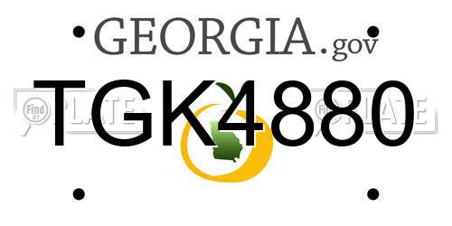 TGK4880 Georgia License Plate