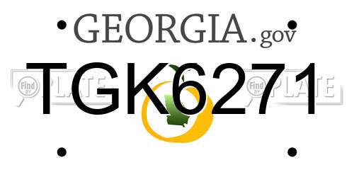 TGK6271 Georgia License Plate