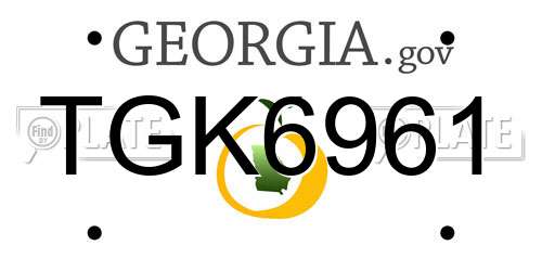 TGK6961 Georgia License Plate