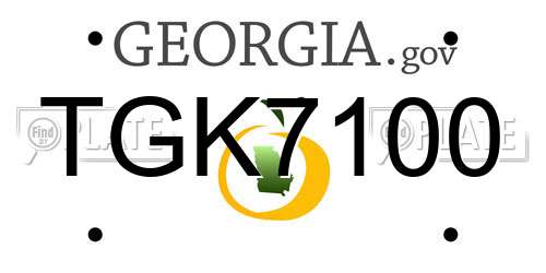 TGK7100 Georgia License Plate
