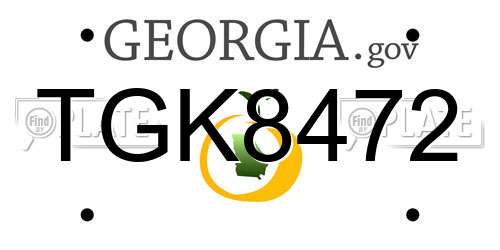 TGK8472 Georgia License Plate