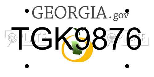 TGK9876 Georgia License Plate