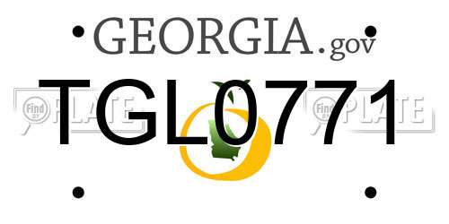 TGL0771 Georgia License Plate