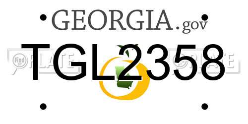 TGL2358 Georgia License Plate