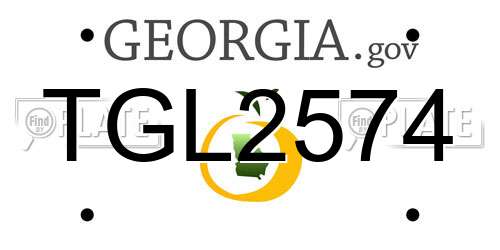 TGL2574 Georgia License Plate