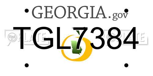 TGL7384 Georgia License Plate