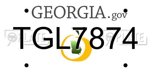 TGL7874 Georgia License Plate