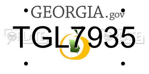 TGL7935 Georgia License Plate