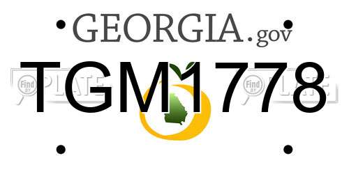 TGM1778 Georgia License Plate
