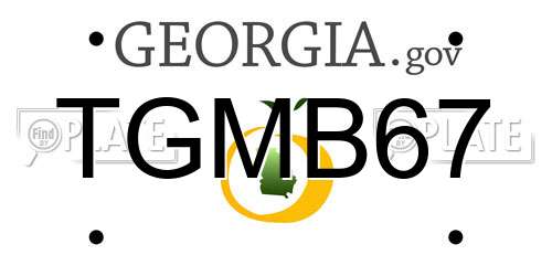 TGMB67 Georgia License Plate