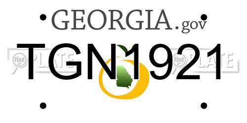 TGN1921 Georgia License Plate