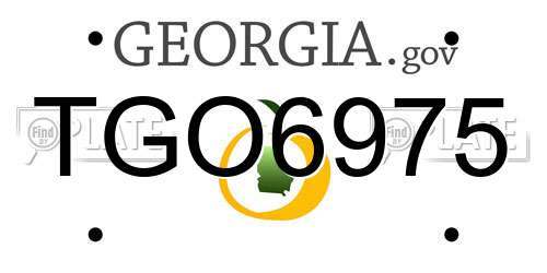 TGO6975 Georgia License Plate