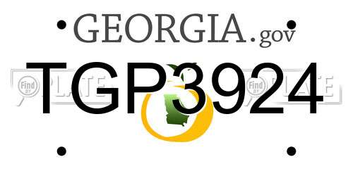 TGP3924 Georgia License Plate