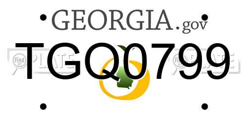 TGQ0799 Georgia License Plate