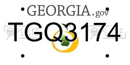 TGQ3174 Georgia License Plate