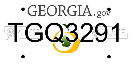 TGQ3291 Georgia License Plate