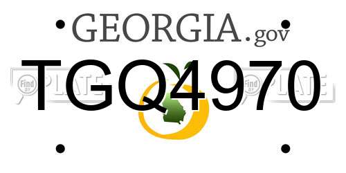 TGQ4970 Georgia License Plate