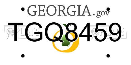 TGQ8459 Georgia License Plate